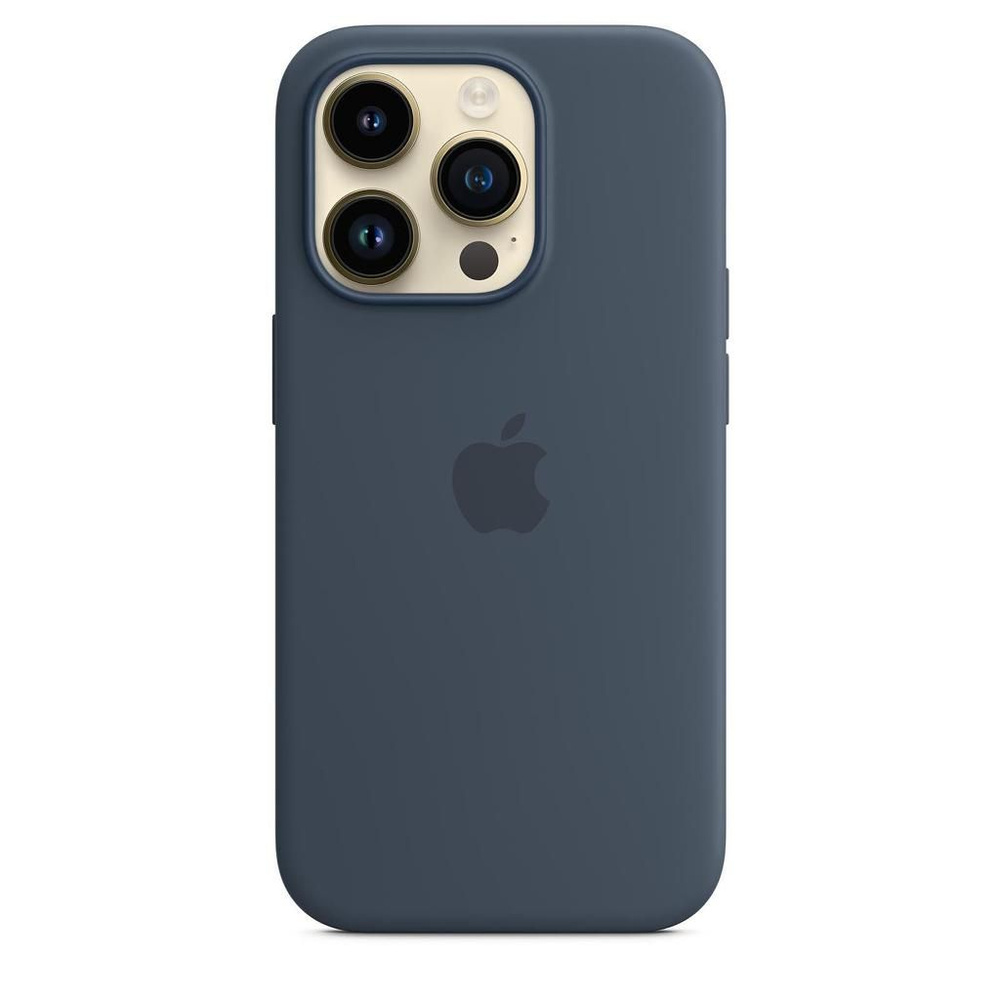 Силиконовый чехол Soft Touch на iPhone (Айфон) 15 Pro Max (с логотипом), темно-синий  #1