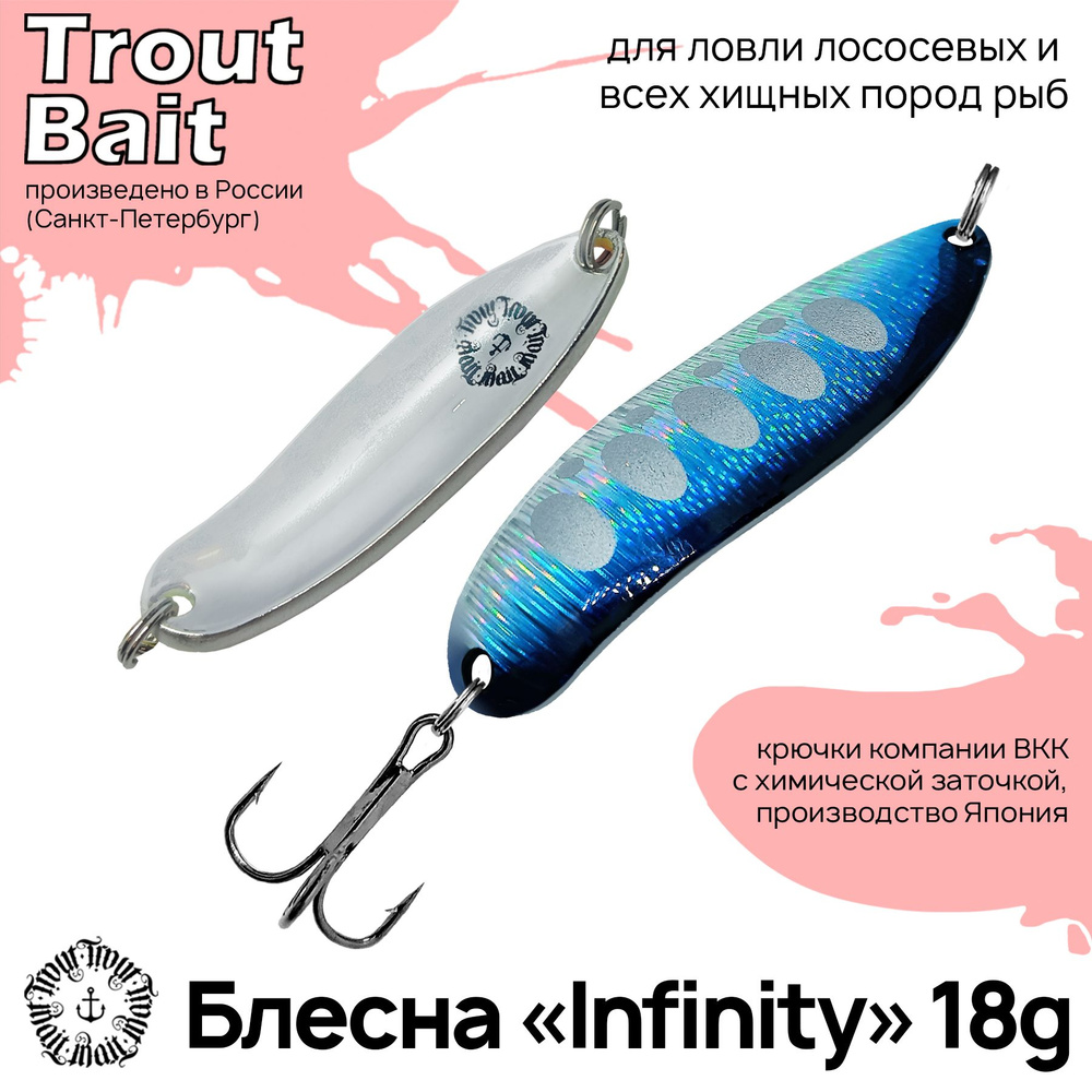 Блесна для рыбалки колеблющаяся , колебалка Infinity ( Японский Angler'z System Bux ) 18 g цвет 589 на #1