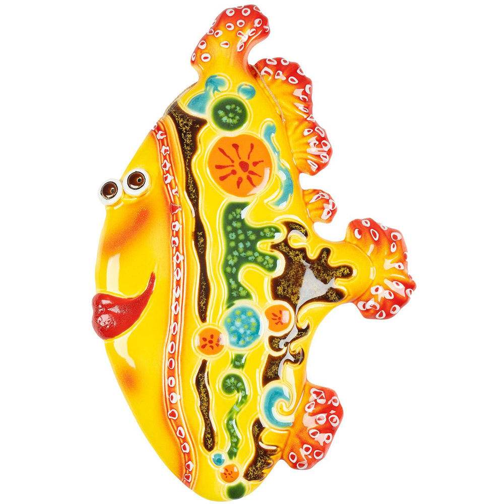 Панно Рыба Чудо-Юдо керамическое декоративное авторской ручной работы  #1