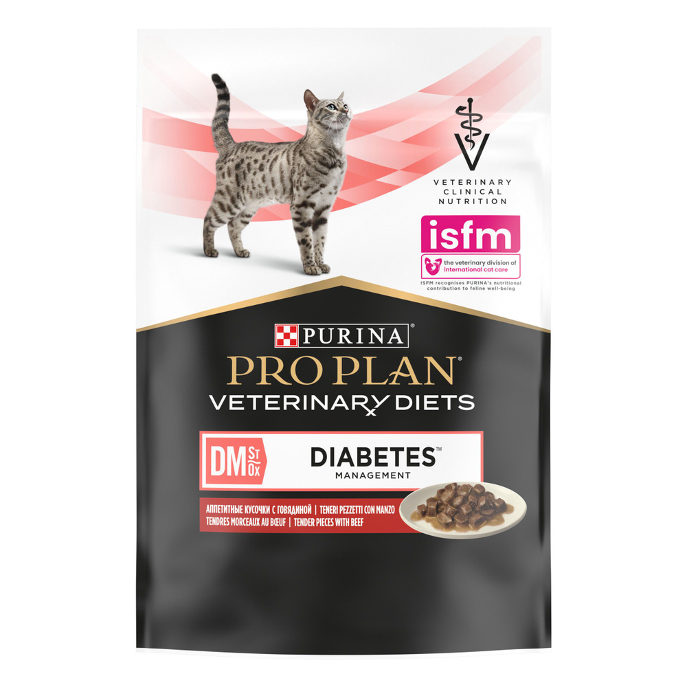 Влажный корм для Кошек PRO PLAN VETERINARY DIETS DM St/Ox Diabetesk с Говядиной, 85 гх10 шт.  #1