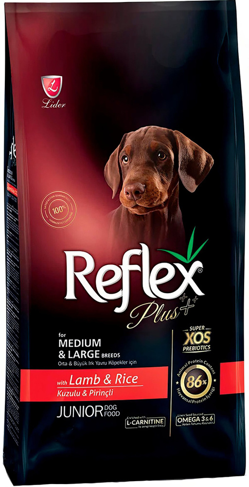 Корм Reflex Plus Medium Large Breed Junior Lamb&Rice для щенков средних и крупных пород, ягнёнок с рисом, #1