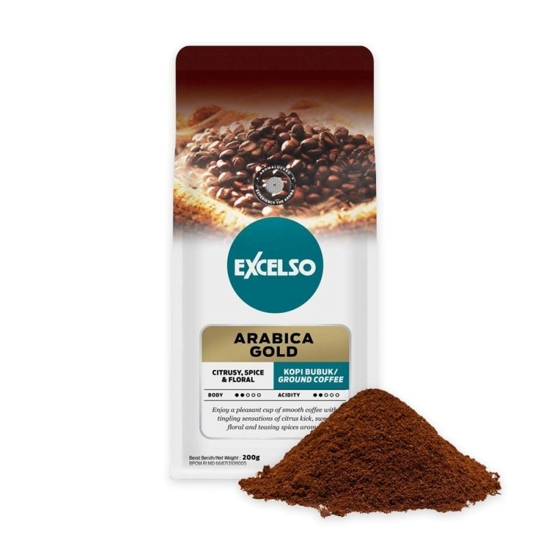 Excelso Кофе индонезийский обжаренный молотый Arabica Gold 200г #1