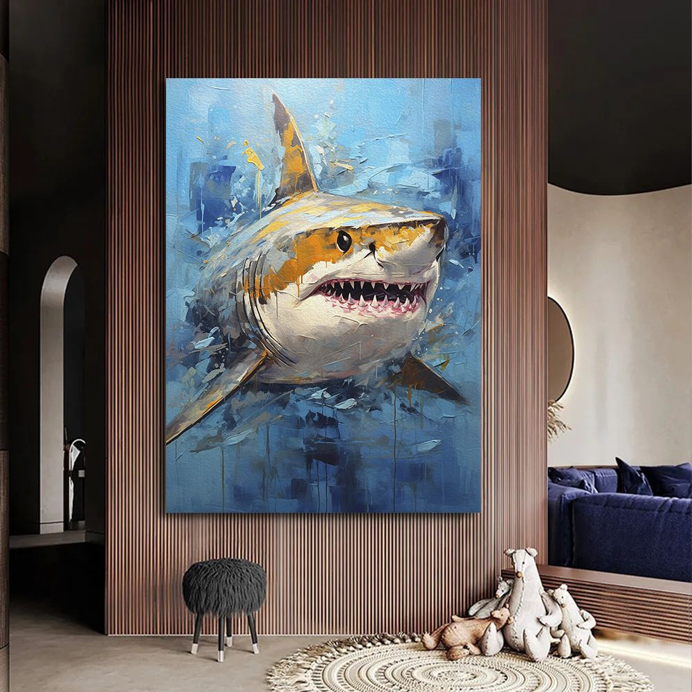 Большая картина Акула, 80х110см. #1