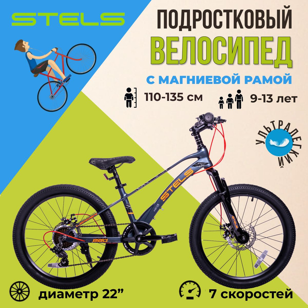 Велосипед детский Stels Leader-220 MD магниевая рама 22" Z010 2023 года серый  #1