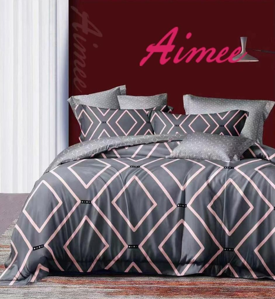 AIMEE Комплект постельного белья 1 5 спальный, Сатин, Простыня на резинке, наволочки 70х70  #1