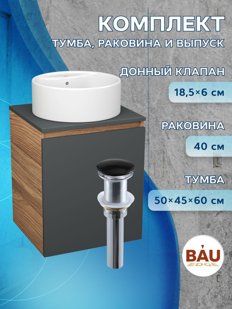 BAUEDGE Тумба с раковиной,, 50х45х60 см #1