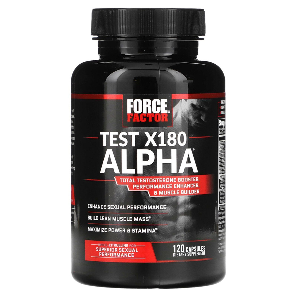 FORCE FACTOR Test X180 Alpha, Бустер тестостерона, 120 капсул из США #1