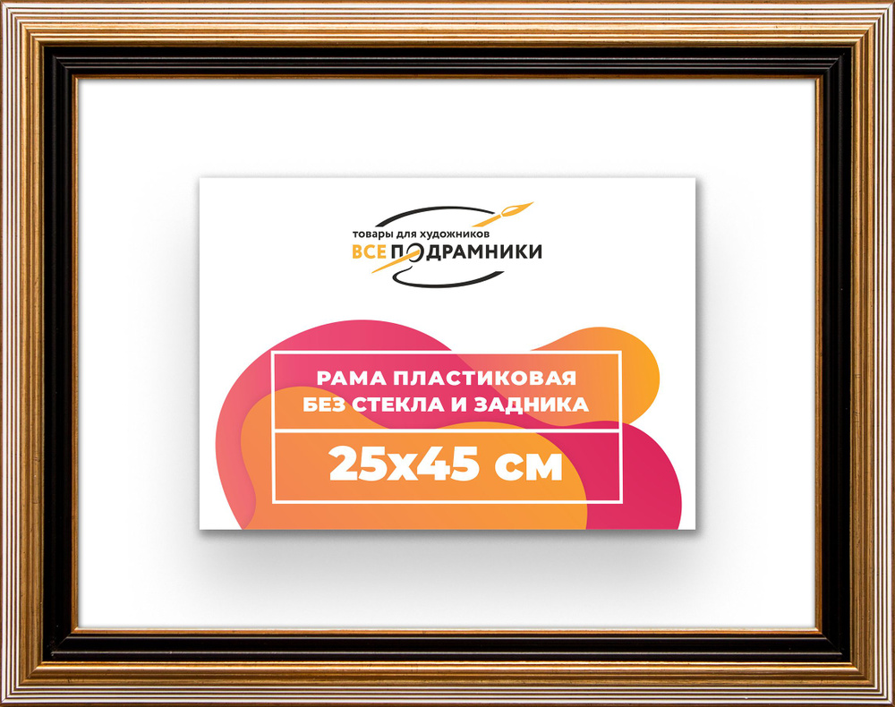 Рама багетная 25x45 для картин на холсте, пластиковая, без стекла и задника, ВсеПодрамники  #1