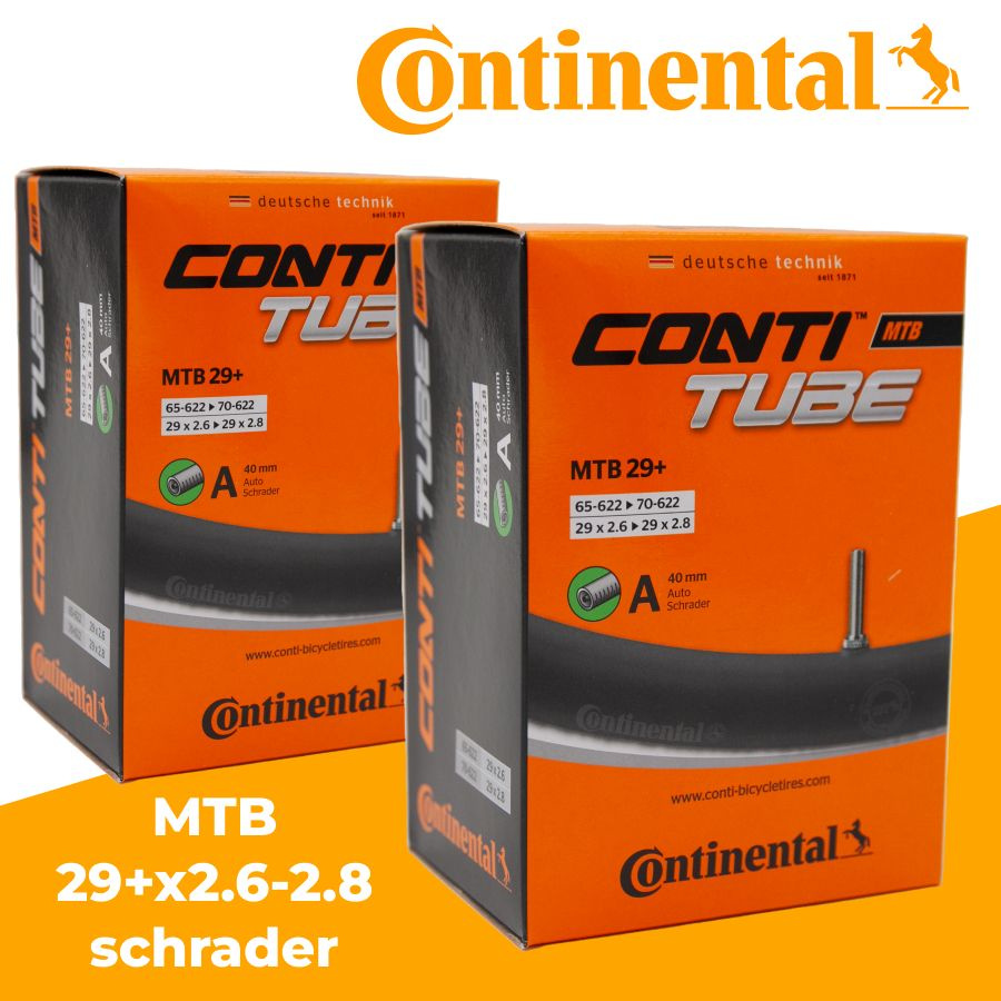 Велокамера Continental MTB 29+х2.6-2.8 авто ниппель Schrader 40 мм, комплект из 2 штук  #1