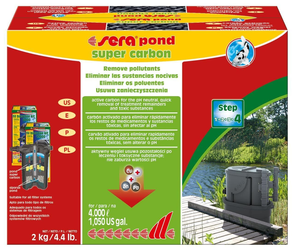 Активированный уголь для пруда Sera Pond Super Carbon, 2 кг #1