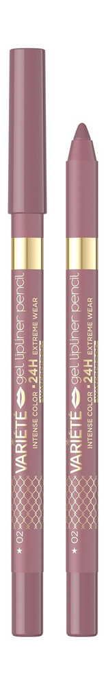 EVELINE Карандаш для губ гелевый Variete Gel Lipliner Pencil водостойкий/матовый, 4,8 мл, 02 Pinkish #1