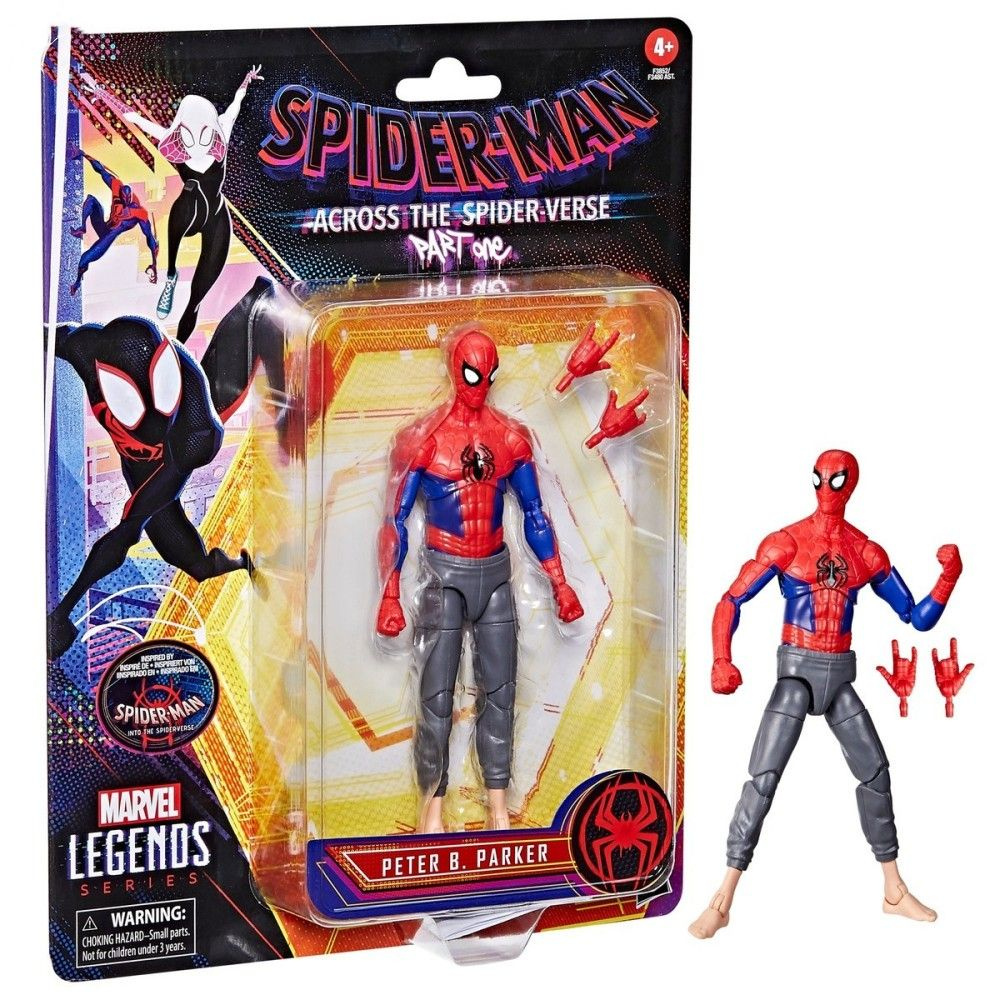 Hasbro фигурки Marvel Legends Series Across the Spider-Verse (Part One) Action Figures Peter B Parker-16cm;Человек-паук #1