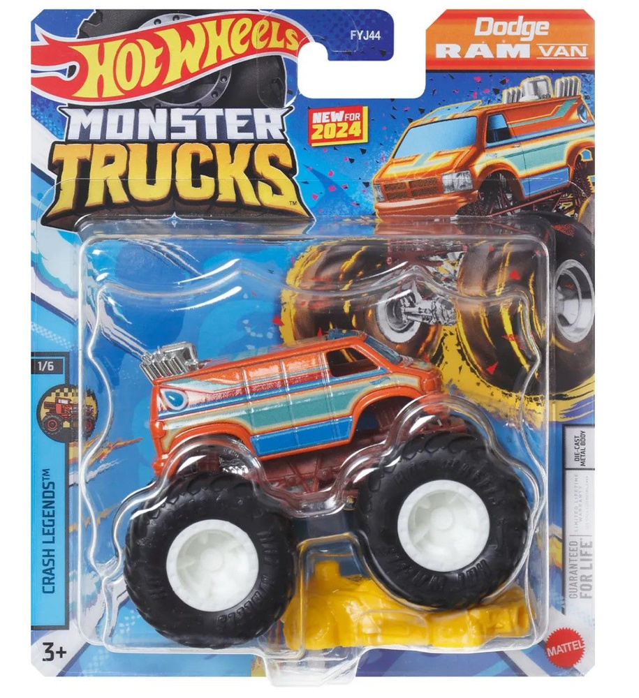 Монстр трак Хот вилс, машинки для мальчиков Mattel, машина Hot Wheels Monster Truck 1:64 FYJ44_HTM24 #1