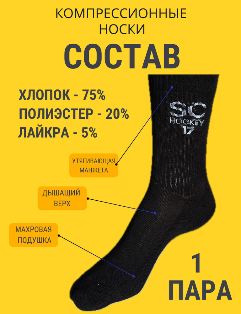 Носки спортивные SC HOCKEY, 3 пары #1