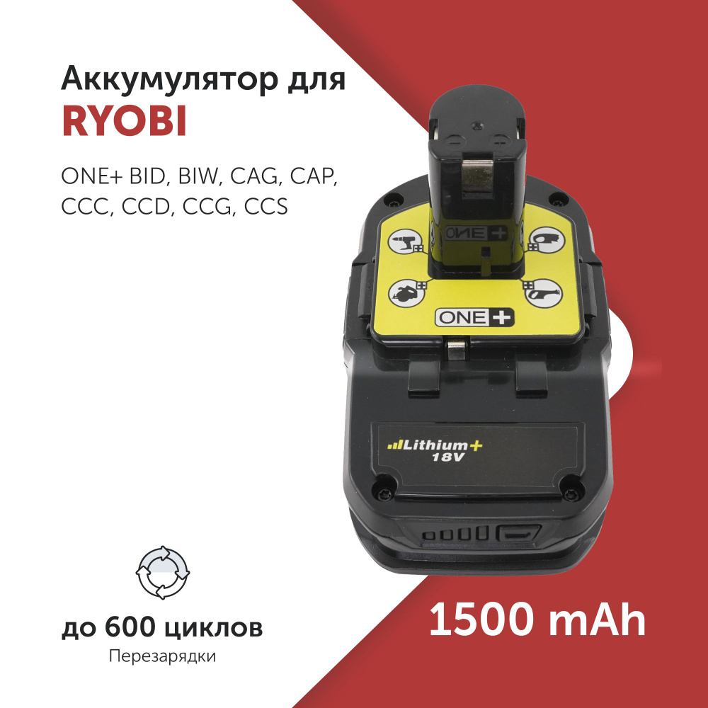 Аккумулятор для электроинструмента Ryobi 18V 1.5Ah #1