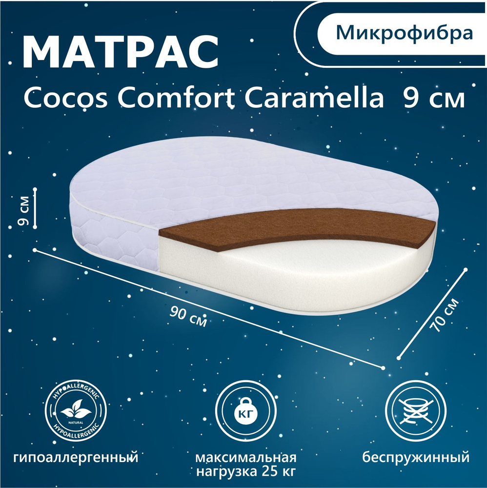 Матрас в кроватку Sweet Baby Caramella COCOS Comfort 90х70 9 см (микрофибра)  #1