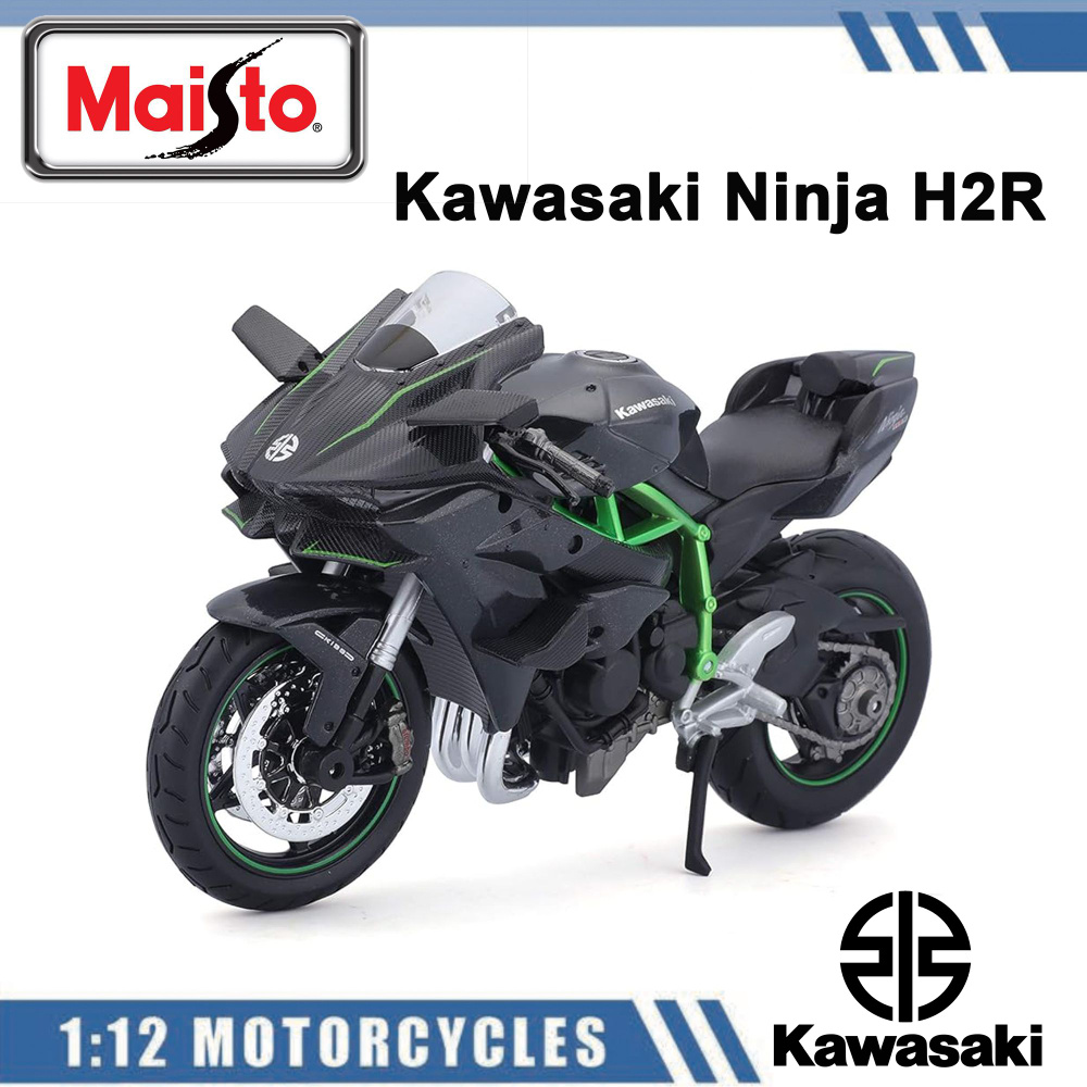 Металлический мотоцикл Maisto Kawasaki Ninja H2R, масштабная коллекционная модель Маисто Кавасаки 1:12 #1