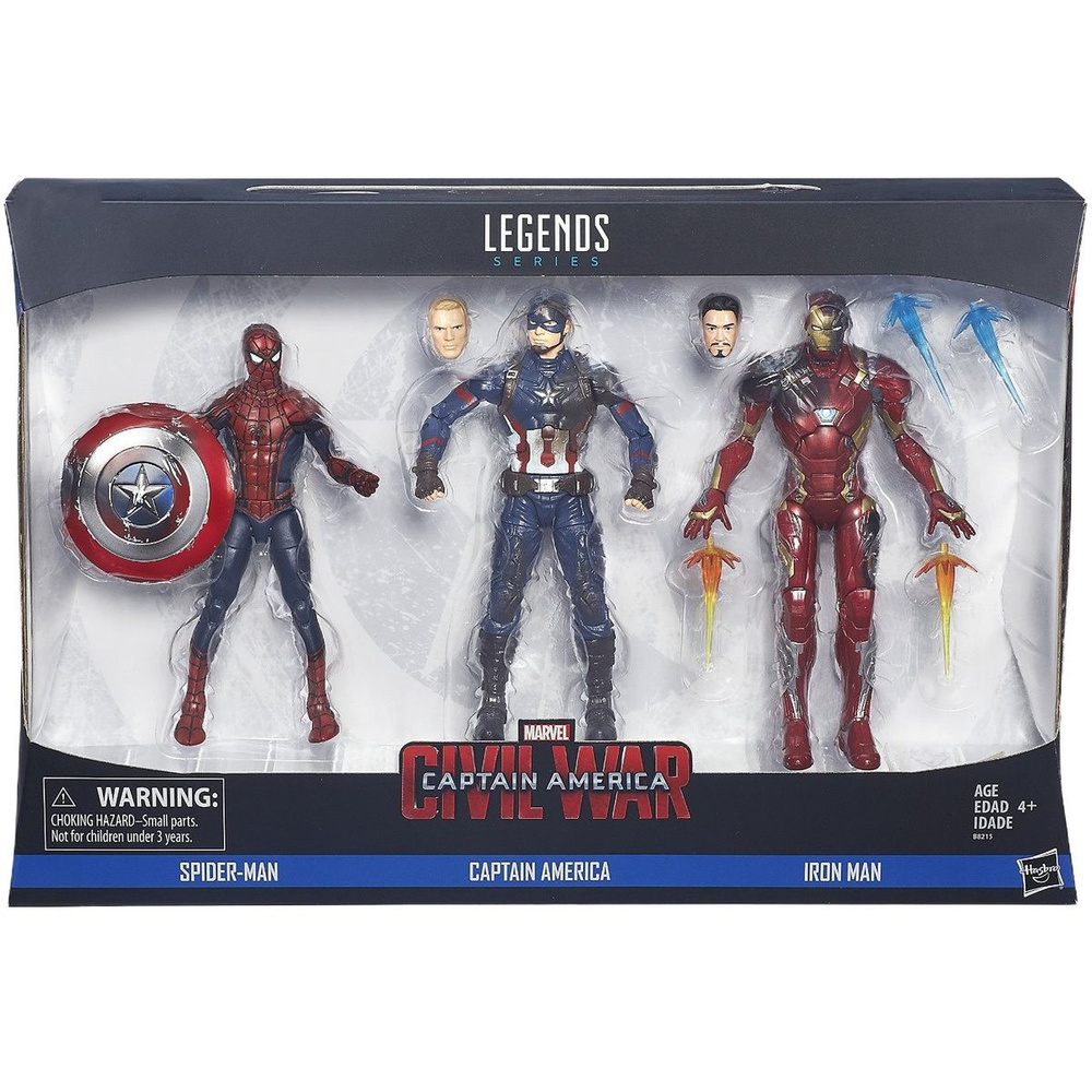 Hasbro фигурки Marvel Legends Series Action Figures Captain America 3: Civil War Three-person box-16cm;Марвел #1