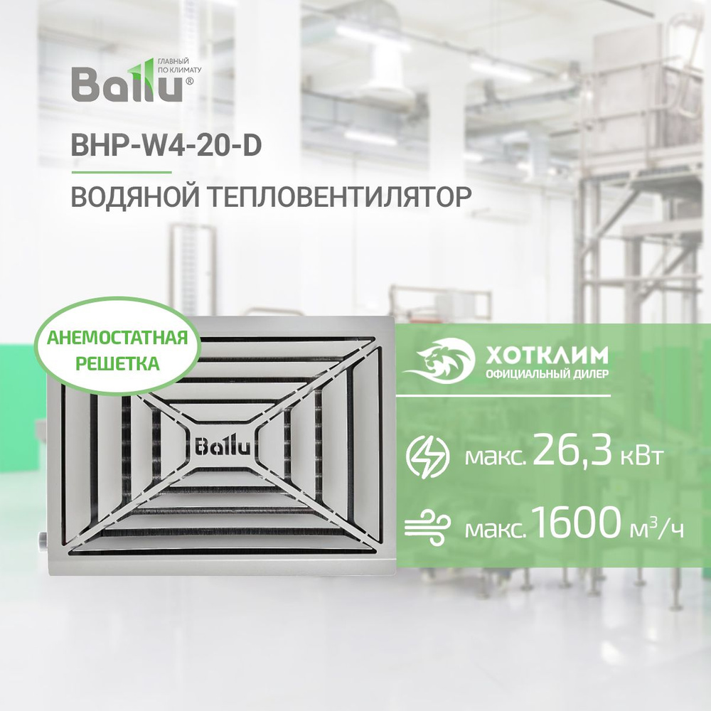 Компактный тепловентилятор в металлическом корпусе BHP-W4-20-D  #1