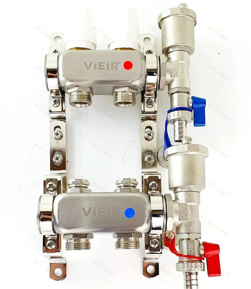 Коллекторная группа на 2 выхода, без кранов, 1"x3/4" VIEIR VR115-02A  #1