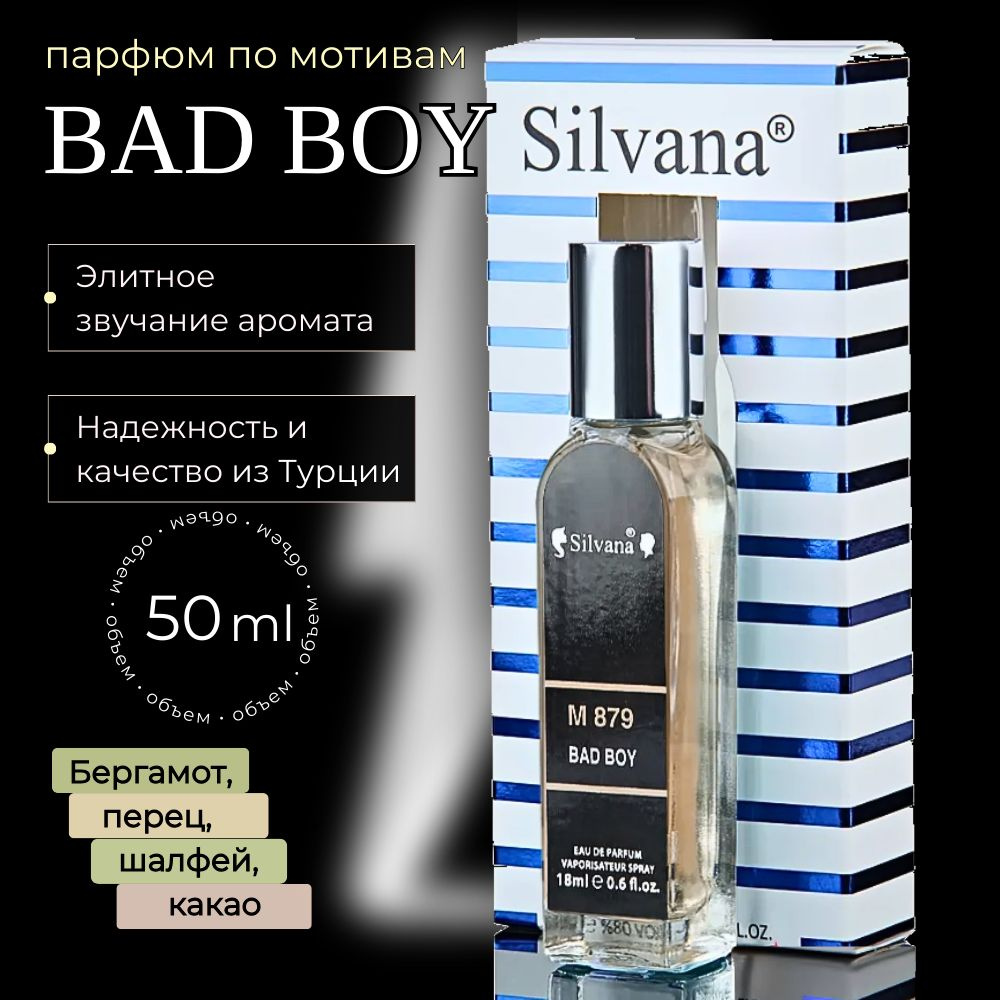 Парфюмерная вода № 879 Bad Boy, Бэд Бой духи мужские стойкие, парфюм 18мл  #1