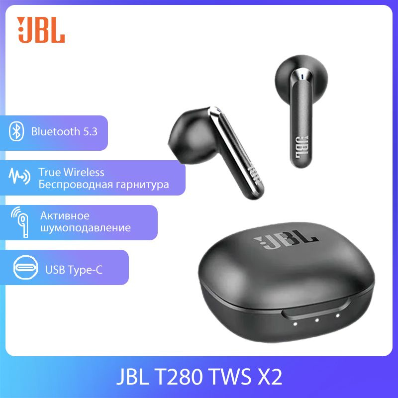 JBL Наушники беспроводные с микрофоном, Bluetooth, USB Type-C, черный  #1