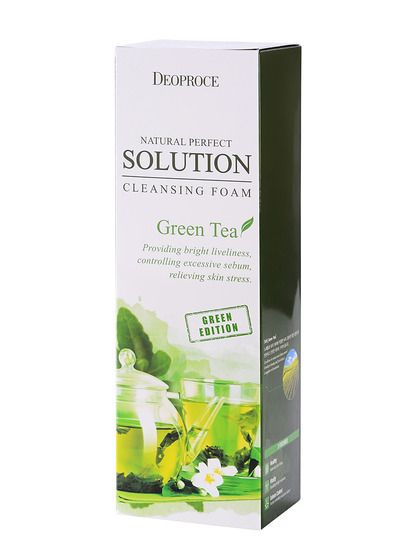 Deoproce Пенка для умывания Natural Perfect Solution Cleansing Foam Green Edition Green Tea, с экстрактом #1