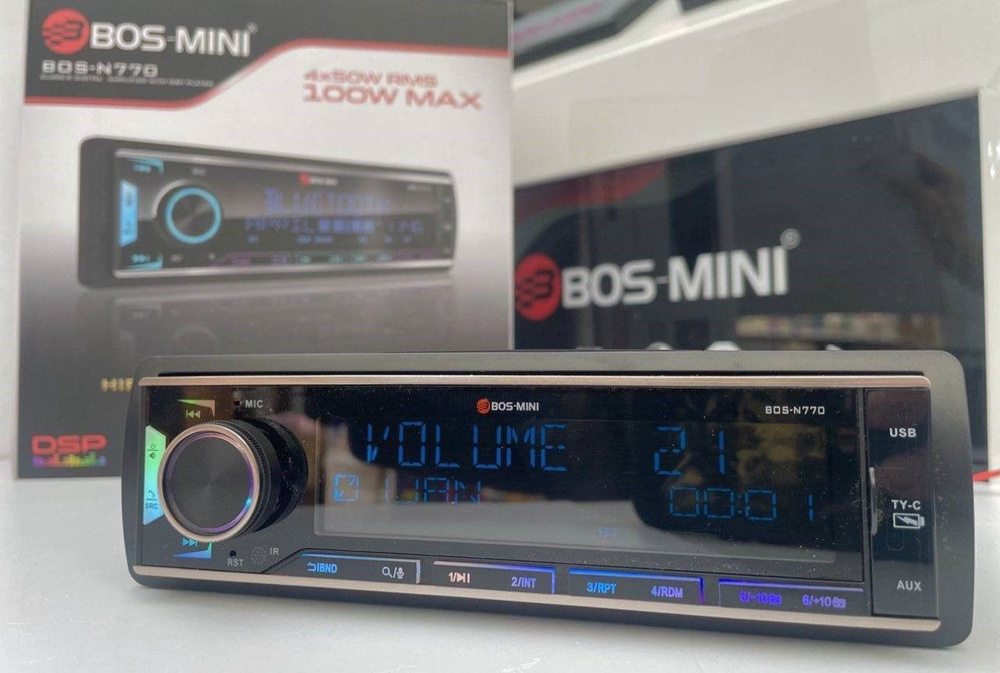 Автомобильная процессорная магнитола BOS MINI N770 1-DIN с FM/AM, USB, Bluetooth, DSP, 3RCA  #1