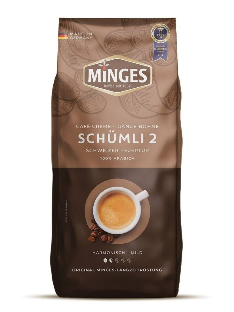 Кофе MINGES Cafe Creme Schumli 2 100% Arabica зерно 1000г #1