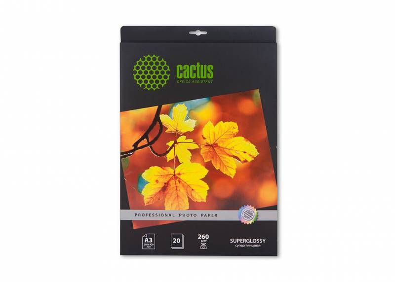 Фотобумага Cactus Prof CS-HGA326020 A3/260г/м2/20л./белый глянцевое для струйной печати  #1