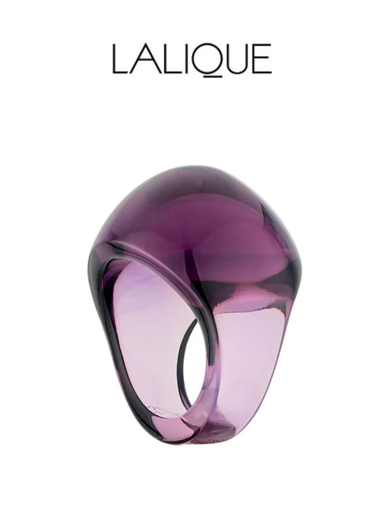 Кольцо женское Lalique Cabochon из хрусталя, фиолетовое, Purple, размер 54  #1