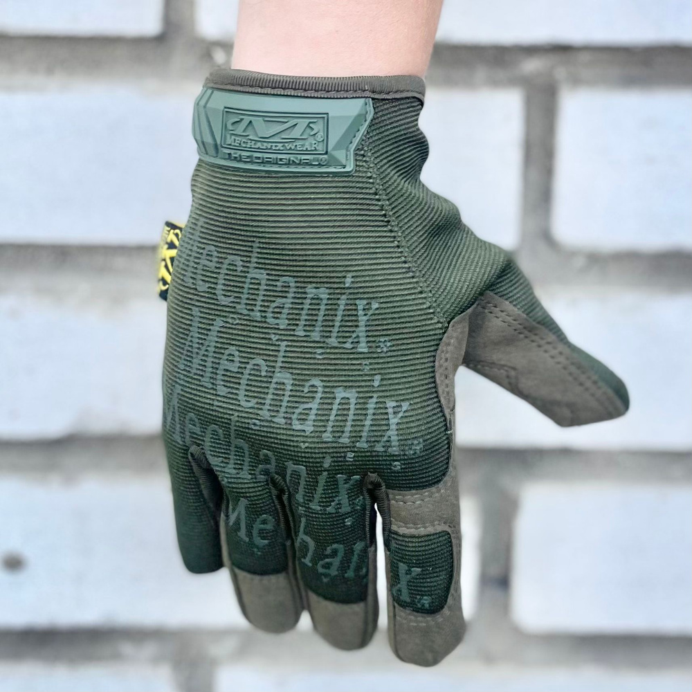 Перчатки защитные тактические зеленые олива хаки MECHANIX ORIGINAL Olive green (размер L)  #1