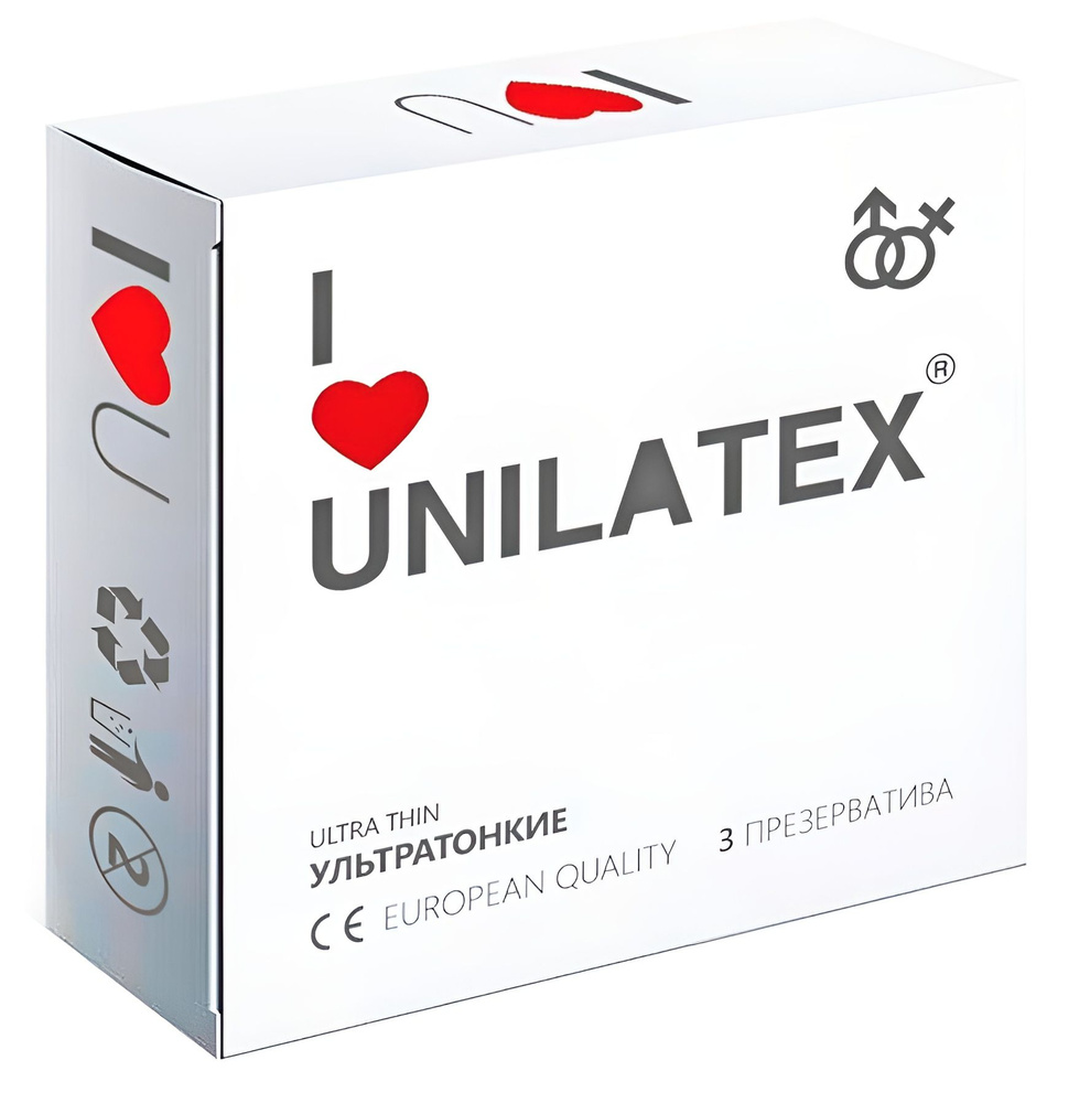 Ультратонкие презервативы Unilatex Ultra Thin - 3 шт, Unilatex, Малайзия  #1