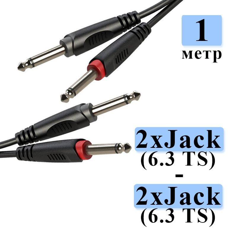 Кабель 2Jack - 2Jack Roxtone RACC100/1 длина 1 метр #1