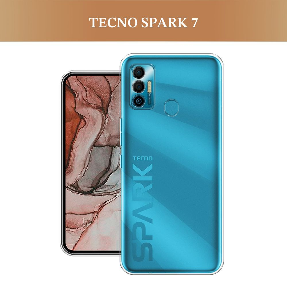 Силиконовый чехол на Tecno Spark 7 / Текно Спарк 7, прозрачный #1