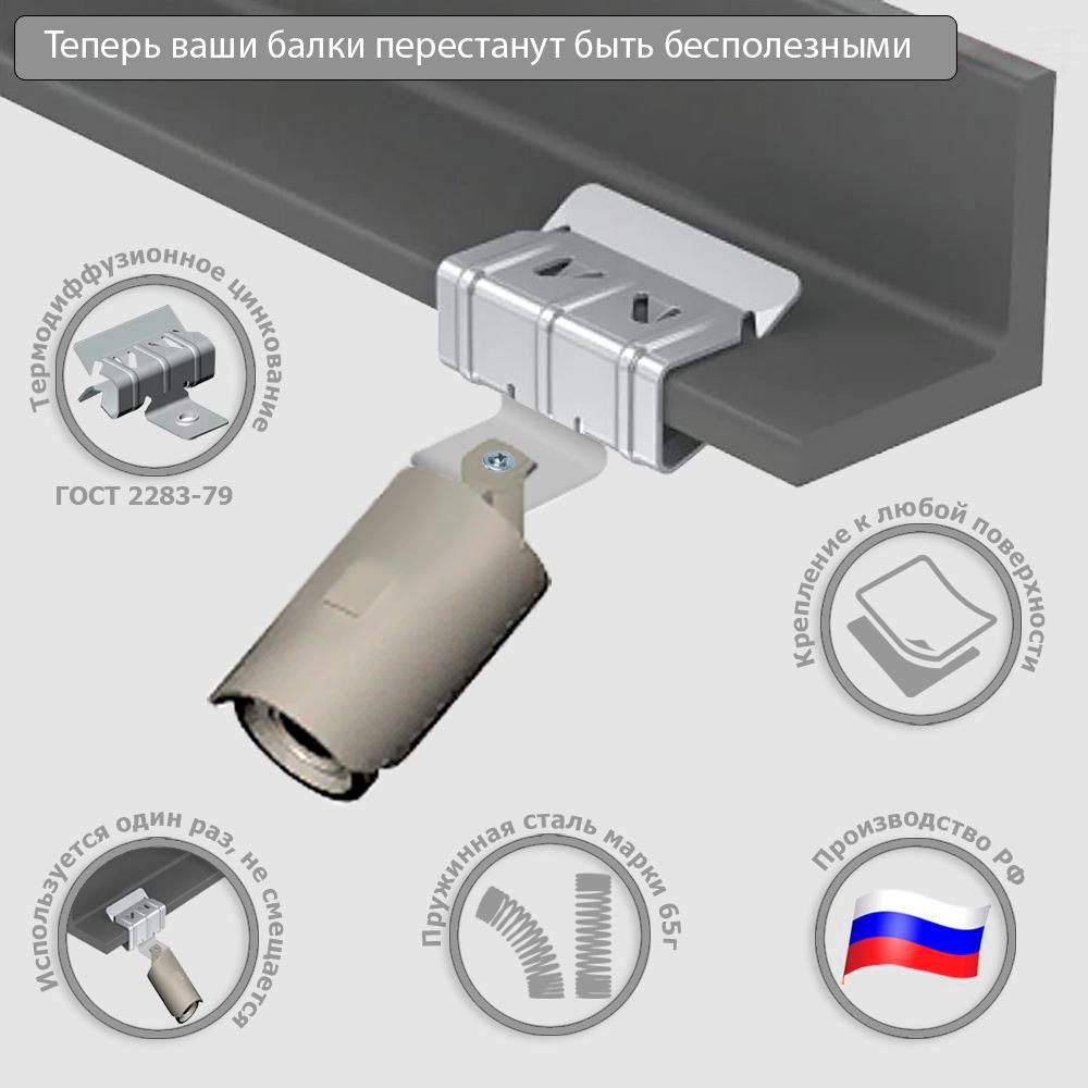 Балочный зажим крепление 2-7мм с отгибом и резьбой М6 (в наборе 10 шт)  #1