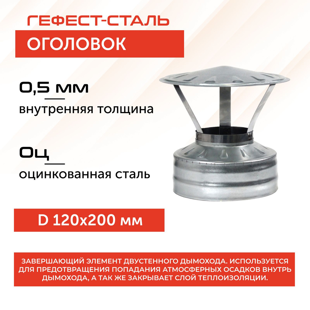 Оголовок 120х200, AISI 430/Оц, 0,5мм/0,5мм, (К) #1