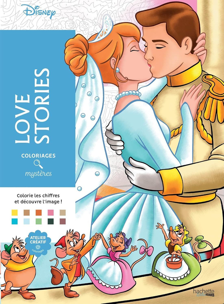 Раскраска по номерам Coloriages mysteres Disney - Love Stories, 128 стр #1