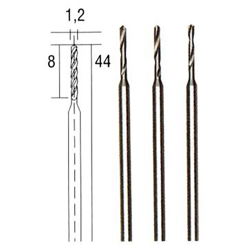 Вольфрам-ванадиевые свёрла Proxxon 1,2 мм, 3 шт, 2 комплекта, Германия, Proxxon 28856  #1