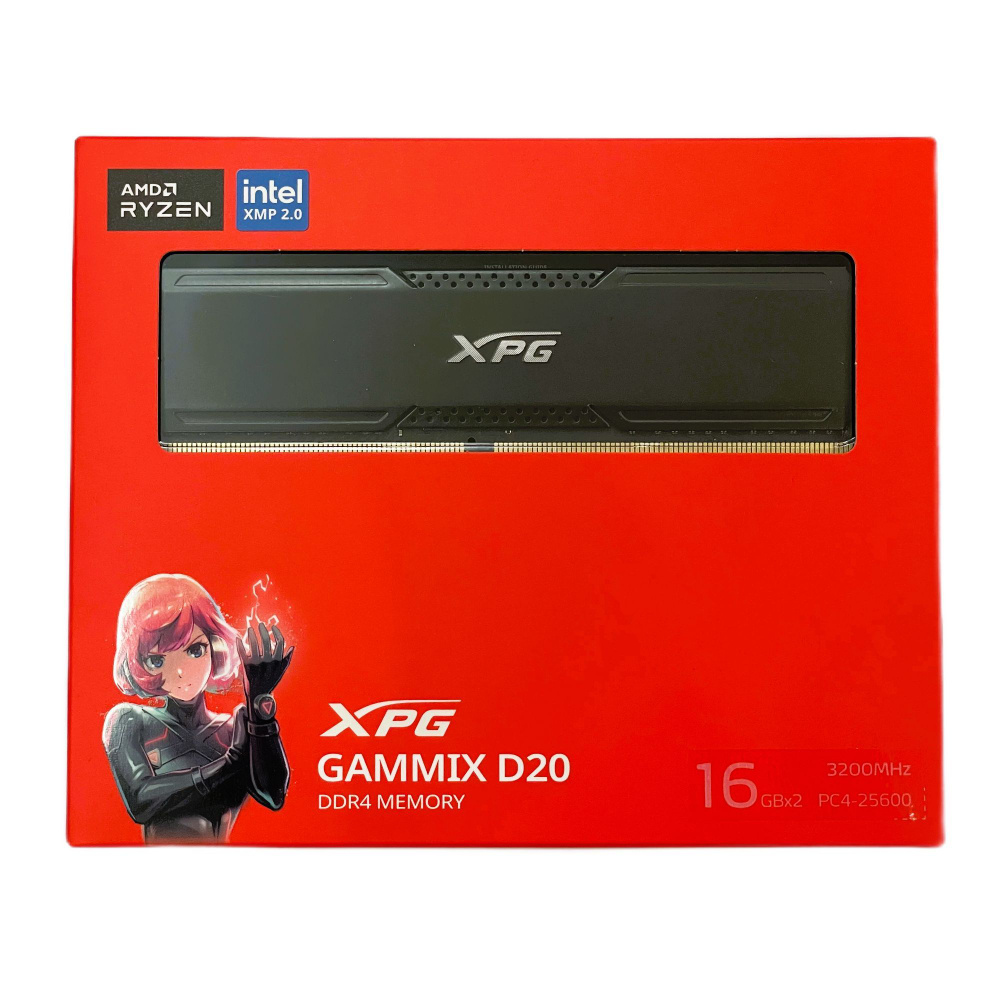 ADATA Оперативная память XPG GAMMIX D20 Black Gaming DDR4 3200MHz 2x16 ГБ (AX4U320016G16A-DCBK20)  #1