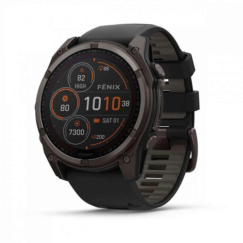 Garmin Умные часы Fenix 8 Solar Sapphire 51мм темно-серый черные, Серый  #1