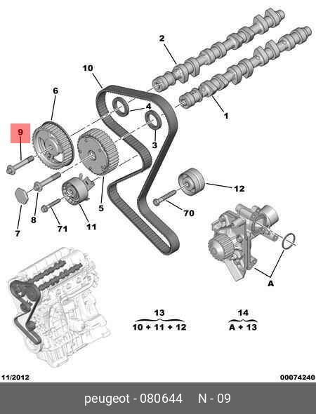 Болт распредвала Citroen-Peugeot DIAM 12X175-40 CITROEN C4 (2005>) ORG #1