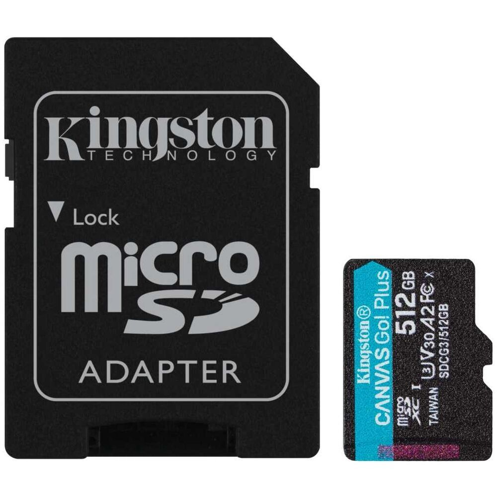 Карта памяти Micro SecureDigital 512Gb Kingston Canvas Go! Plus SDXC class 10 UHS-I (SDCG3/512GB) + SD #1