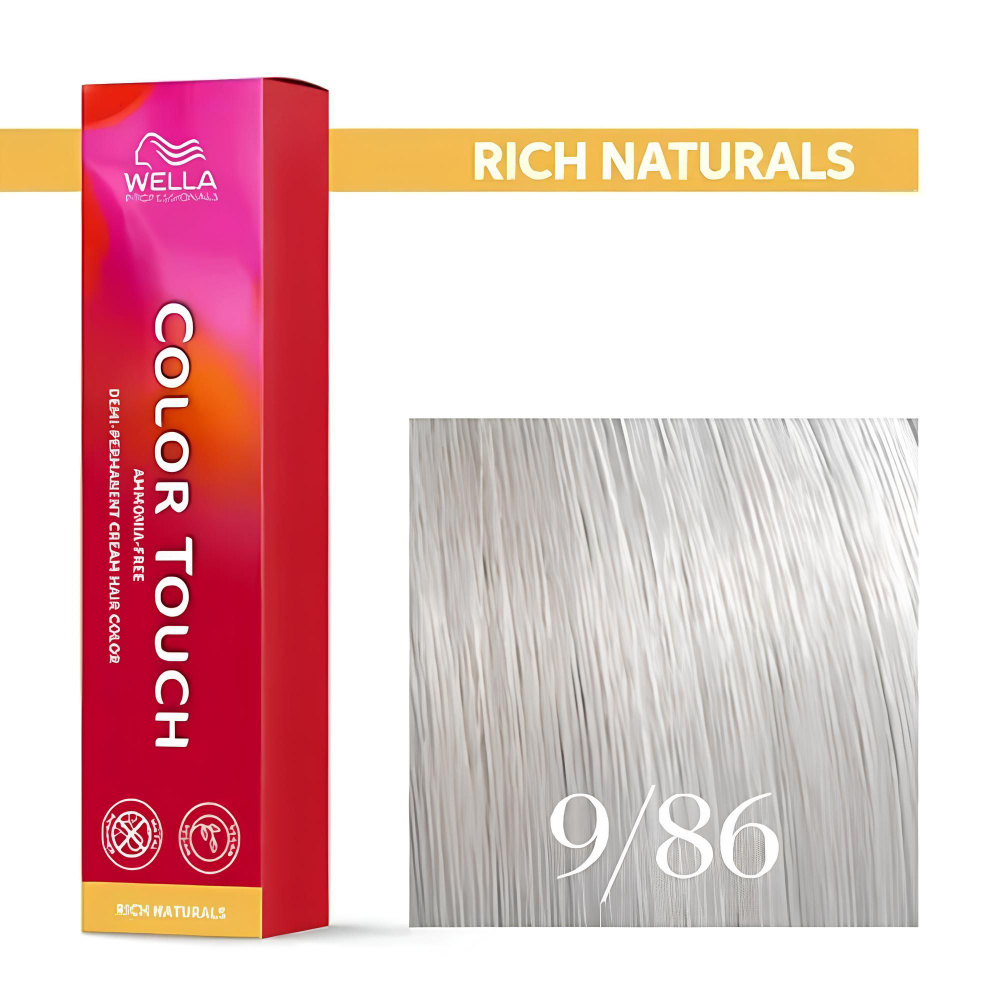 Профессиональная оттеночная краска для волос Wella Professionals Color Touch 9/86 очень светлый блонд #1