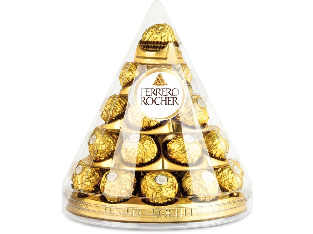 Набор конфет Ferrero Rocher Пирамида хрустящие из молочного шоколада, 350г  #1