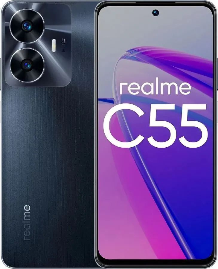 realme Смартфон Realme C55 CN 6/128 ГБ, черный матовый, черный #1