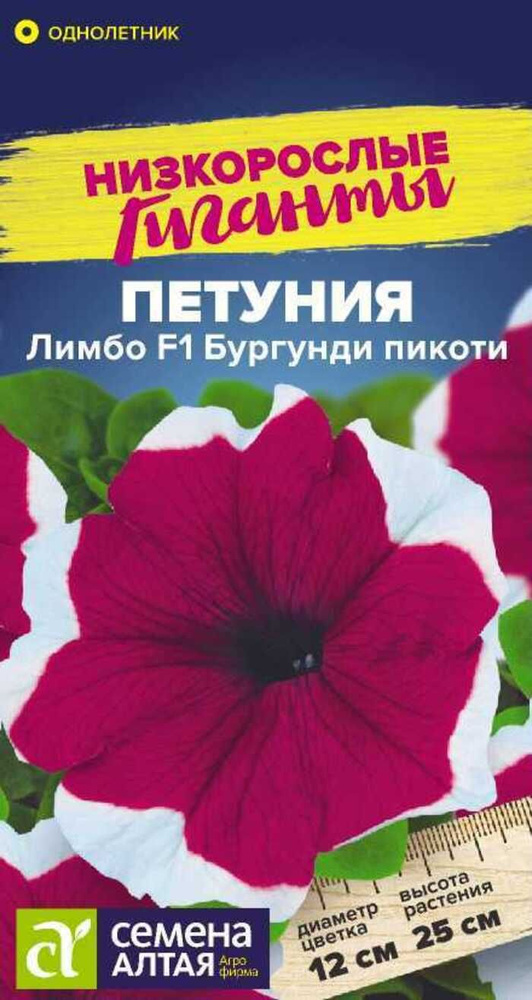 Семена Петуния Лимбо F1 Бургунди пикоти 10 шт. #1