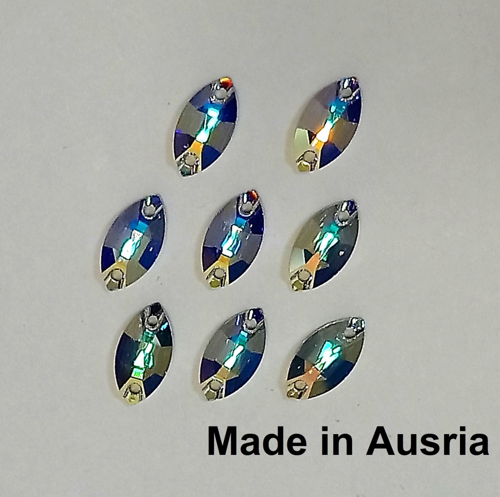 Swarovski стразы пришивные 3223 Crystal AB 12 x 6 mm. 8 шт. #1