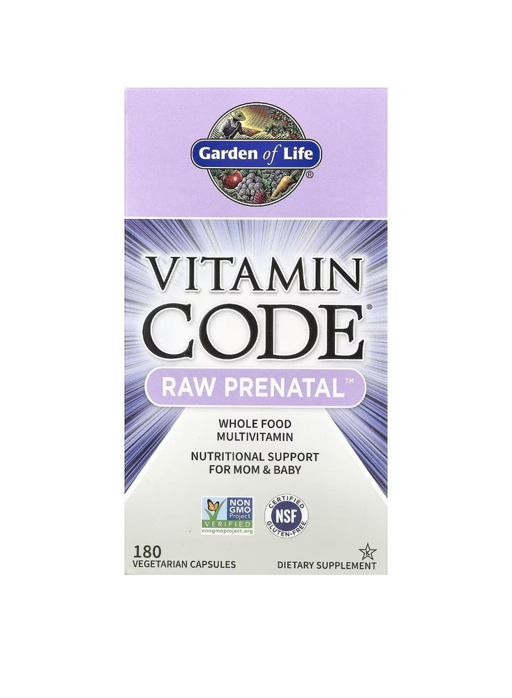 Garden of Life, Vitamin Code, RAW Prenatal, 180 вегетарианских капсул для беременных  #1