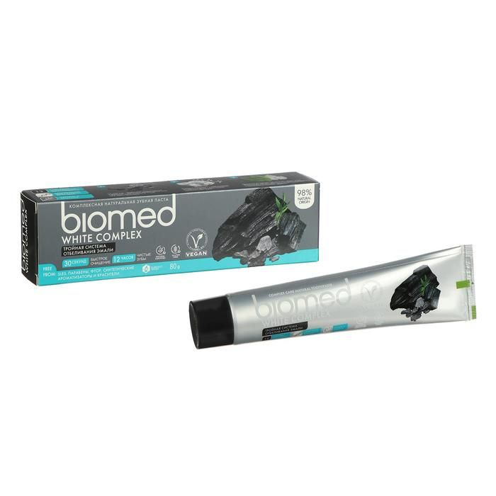 Зубная паста BIOMED White Complex Уголь отбеливающая, 80 г #1